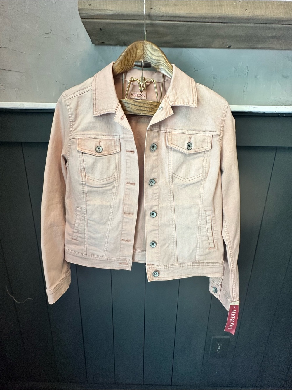 NEW Merona Soft Springtime Pink Denim Jean Jacket size M